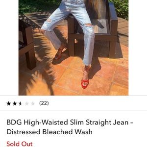 BDG high-waisted slim straight distressed jeans